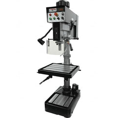 Jet - 10-7/16" Swing, Variable Speed Pulley Drill Press - Variable Speed, 2 hp, Single Phase - Caliber Tooling