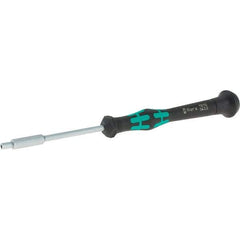 Wera - 2mm Solid Shaft Precision Nutdriver - Cushion Grip Handle, 6-1/4" OAL - Caliber Tooling