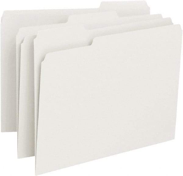 SMEAD - 8-1/2 x 11", Letter Size, White, File Folders with Top Tab - 11 Point Stock, 1/3 Tab Cut Location - Caliber Tooling