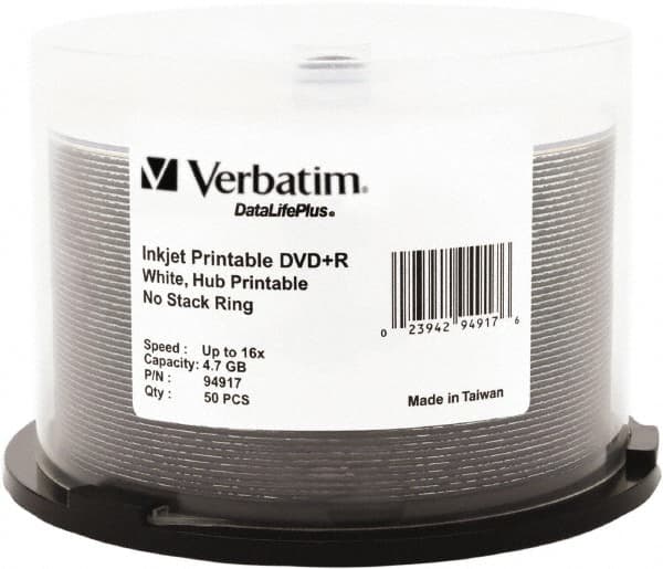 Verbatim - White DVD+R Disc - Use with CD, DVD - Caliber Tooling