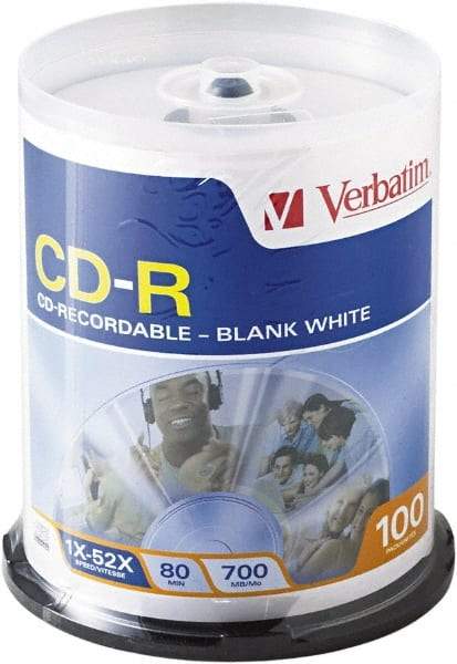 Verbatim - White CD-R Discs - Use with CD, DVD - Caliber Tooling