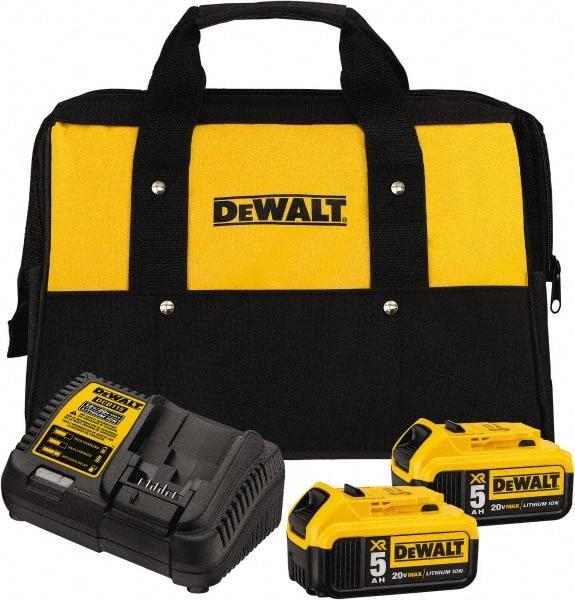 DeWALT - 20 Volt, 2 Battery Lithium-Ion Power Tool Charger - 1 hr to Charge, AC Wall Outlet Power Source, Batteries Included - Caliber Tooling