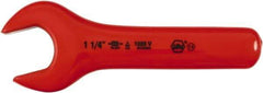 Wiha - 1-1/4" Nonsparking Standard Open End Wrench - 7-1/2" OAL, Single End, Insulating Elastomer Finish, 15° Head Angle - Caliber Tooling