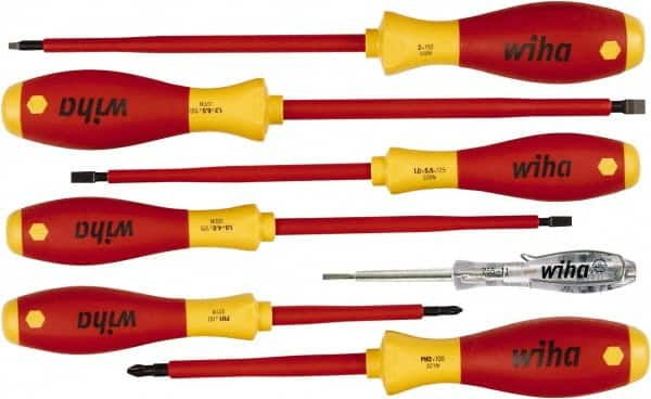 Wiha - 7 Piece Phillips, Slotted & Square Screwdriver Set - Comes in Box - Caliber Tooling