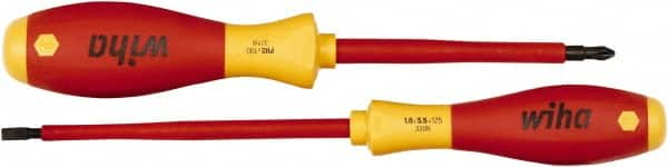 Wiha - 2 Piece Insulated Slotted & Phillips Screwdriver Set - Comes in Vinyl Pouch - Caliber Tooling