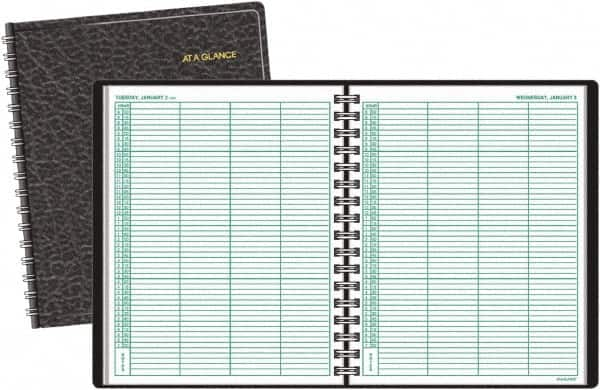 AT-A-GLANCE - 365 Sheet, 8 x 10-7/8", Group Daily Appointment Book - Black - Caliber Tooling