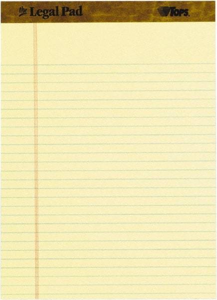 TOPS - 50 Sheet, 8-1/2 x 11-3/4", Legal Pad - Canary - Caliber Tooling