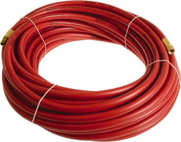 Continental ContiTech - 1/4" ID x 0.45" OD 100' Long Multipurpose Air Hose - MNPT x FNPT Ends, 300 Working psi, -10 to 158°F, 1/4" Fitting, Red - Caliber Tooling