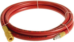 Continental ContiTech - 3/8" ID x 0.6" OD 10' Long Multipurpose Air Hose - Industrial Interchange Safety Coupler x Male Plug Ends, 300 Working psi, -10 to 158°F, 1/4" Fitting, Red - Caliber Tooling