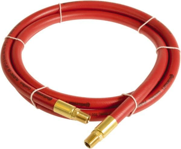 Continental ContiTech - 1/4" ID x 0.45" OD 10' Long Multipurpose Air Hose - MNPT x MNPT Ends, 300 Working psi, -10 to 158°F, 1/4" Fitting, Red - Caliber Tooling