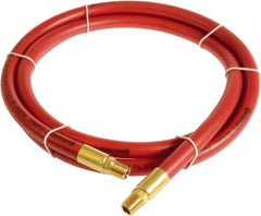 Continental ContiTech - 3/8" ID x 0.6" OD 3' Long Multipurpose Air Hose - MNPT x MNPT Ends, 300 Working psi, -10 to 158°F, 1/4" Fitting, Red - Caliber Tooling