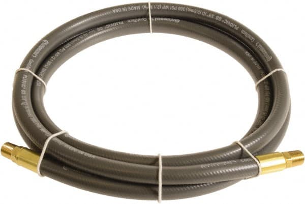 Continental ContiTech - 1/2" ID x 0.78" OD 5' Long Multipurpose Air Hose - MNPT x MNPT Ends, 300 Working psi, -10 to 158°F, 1/2" Fitting, Gray - Caliber Tooling