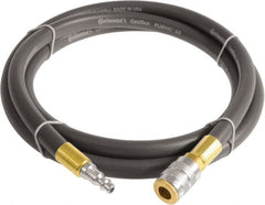 Continental ContiTech - 1/2" ID x 0.78" OD 3' Long Multipurpose Air Hose - Industrial Interchange Safety Coupler x Male Plug Ends, 300 Working psi, -10 to 158°F, 1/2" Fitting, Gray - Caliber Tooling