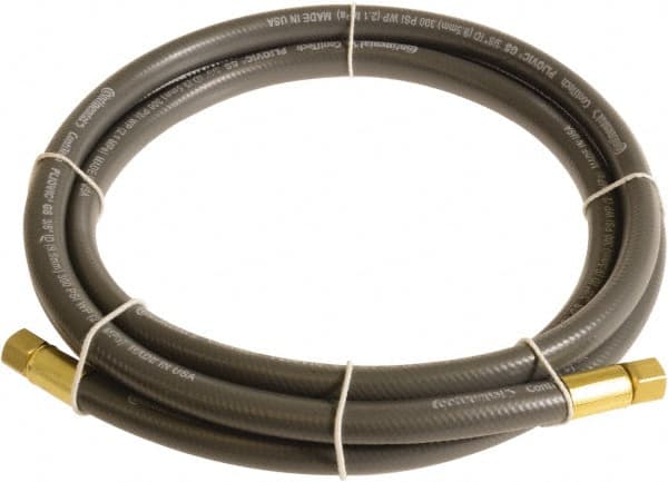 Continental ContiTech - 1/2" ID x 0.78" OD 10' Long Multipurpose Air Hose - FNPT x FNPT Ends, 300 Working psi, -10 to 158°F, 1/2" Fitting, Gray - Caliber Tooling