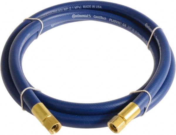 Continental ContiTech - 1/2" ID x 0.78" OD 3' Long Multipurpose Air Hose - FNPT x FNPT Ends, 300 Working psi, -10 to 158°F, 1/2" Fitting, Blue - Caliber Tooling