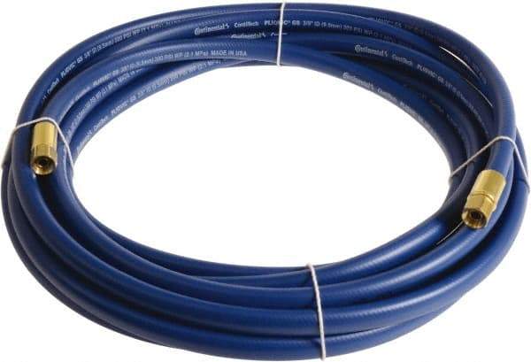 Continental ContiTech - 1/4" ID x 0.45" OD 50' Long Multipurpose Air Hose - FNPT x FNPT Ends, 300 Working psi, -10 to 158°F, 1/4" Fitting, Blue - Caliber Tooling