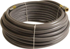 Continental ContiTech - 3/8" ID x 0.6" OD 20' Long Multipurpose Air Hose - Industrial Interchange Safety Coupler x Male Plug Ends, 300 Working psi, -10 to 158°F, 1/4" Fitting, Gray - Caliber Tooling