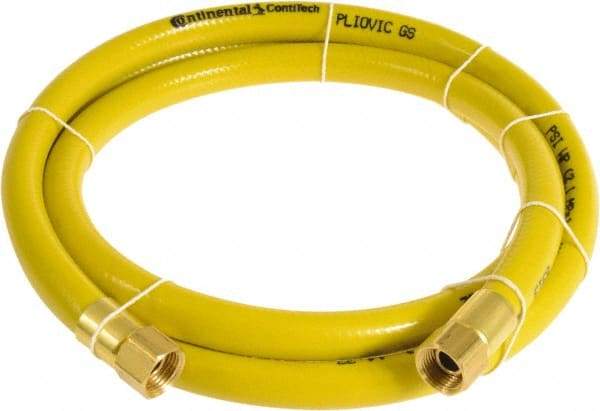 Continental ContiTech - 1/4" ID x 0.45" OD 100' Long Multipurpose Air Hose - FNPT x FNPT Ends, 300 Working psi, -10 to 158°F, 1/4" Fitting, Yellow - Caliber Tooling