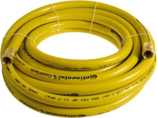 Continental ContiTech - 3/4" ID x 1.11" OD 20' Long Multipurpose Air Hose - FNPT x FNPT Ends, 250 Working psi, -10 to 158°F, 3/4" Fitting, Yellow - Caliber Tooling