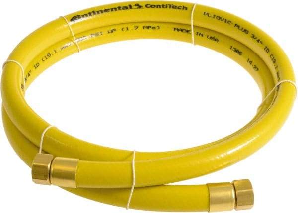 Continental ContiTech - 3/4" ID x 1.11" OD 5' Long Multipurpose Air Hose - FNPT x FNPT Ends, 250 Working psi, -10 to 158°F, 3/4" Fitting, Yellow - Caliber Tooling