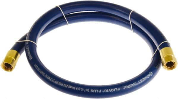 Continental ContiTech - 3/4" ID x 1.11" OD 5' Long Multipurpose Air Hose - FNPT x FNPT Ends, 250 Working psi, -10 to 158°F, 3/4" Fitting, Blue - Caliber Tooling