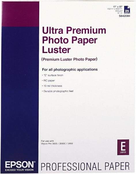 Epson - 17" x 22" White Photo Paper - Use with Inkjet Printers - Caliber Tooling