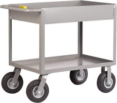 Little Giant - 1,200 Lb Capacity, 24" Wide x 54" Long x 36-1/2" High Deep Shelf Cart - 2 Shelf, Steel, 2 Rigid/2 Swivel Casters - Caliber Tooling