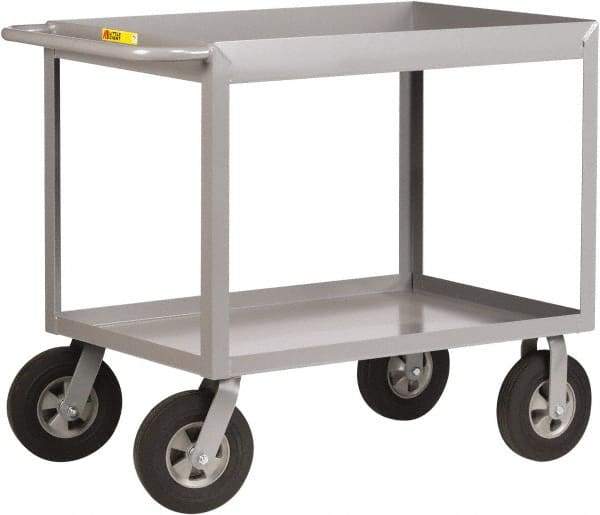 Little Giant - 1,200 Lb Capacity, 24" Wide x 54" Long x 36-1/2" High Deep Shelf Cart - 2 Shelf, Steel, 2 Rigid/2 Swivel Casters - Caliber Tooling