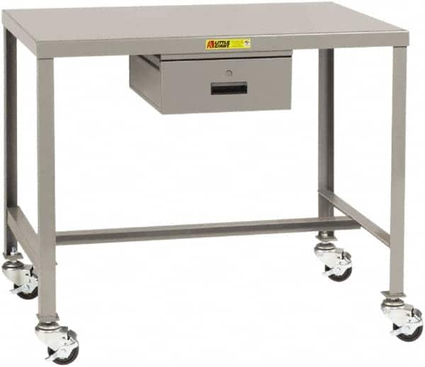 Little Giant - Mobile Machine Table - Steel, Fixed Leg, Gray, 36" Long x 24" Deep x 18" High - Caliber Tooling