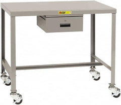 Little Giant - Mobile Machine Table - Steel, Fixed Leg, Gray, 48" Long x 24" Deep x 30" High - Caliber Tooling