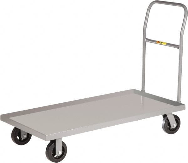 Little Giant - 1,600 Lb Capacity Steel Platform Truck - Steel Deck, 24" OAW, 60" Platform Length x 8-1/2" Platform Height, Mold-On Rubber Casters - Caliber Tooling