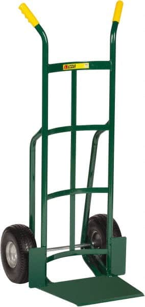 Little Giant - 600 Lb Capacity 49" OAH Hand Truck - 13-1/2 x 16" Base Plate, Dual Handle, Steel, Flat-Free Microcellular Foam Wheels - Caliber Tooling