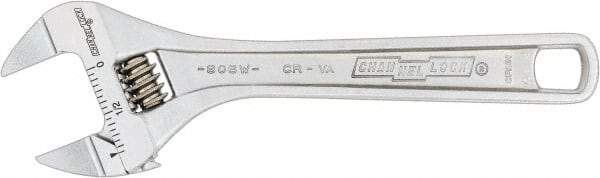 Channellock - 15/16" Jaw Capacity, 6" Standard Adjustable Wrench - Chrome Vanadium Steel, Chrome Finish, 6-3/8" OAL - Caliber Tooling