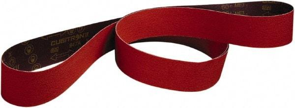 3M - 3" Wide x 132" OAL, 60 Grit, Ceramic Abrasive Belt - Ceramic, Medium, Coated, Series 947A - Caliber Tooling