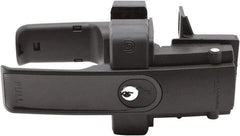 D&D Technologies - 3-1/4" Bar Latch Length, 4.17" High, Polymer Adjustable Gate Latch - Black Finish, 3-1/4" Bar Latch Projection, 1" Hole Diam - Caliber Tooling