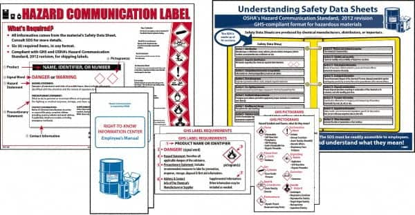 NMC - Not Applicable Hazmat, Spill Control & Right to Know Training Kit - English, Includes Posters, Wallet Cards, Booklets - Caliber Tooling