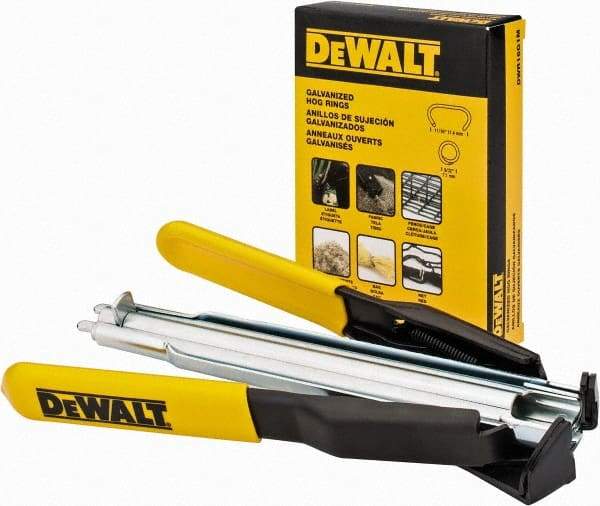 DeWALT - 7-1/2" OAL, Hog Ring Pliers - Curved Jaw, ABS/Rubber Handles - Caliber Tooling