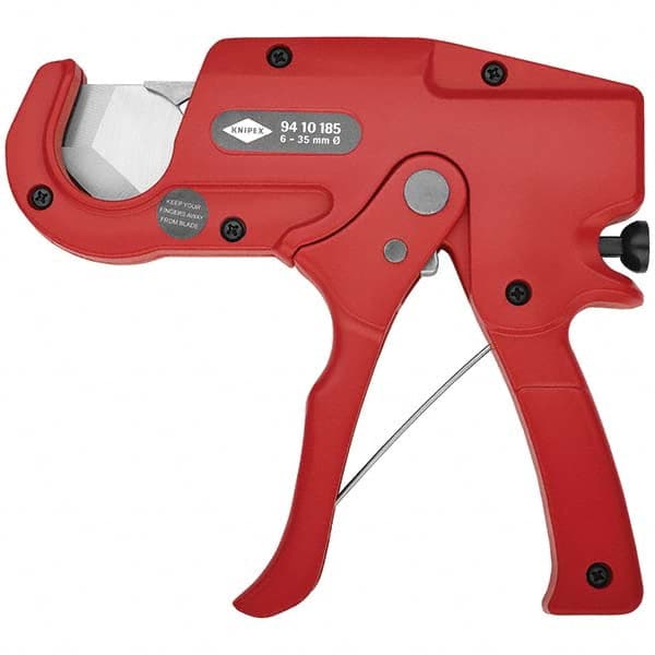 Knipex - Pipe & Tube Cutters Type: Trigger Action Plastic Pipe and Hose Cutter Maximum Pipe Capacity (Inch): 1-3/8 - Caliber Tooling