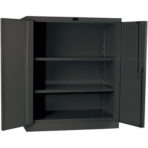 Hallowell - 2 Shelf Locking Storage Cabinet - Steel, 36" Wide x 21" Deep x 42" High, Gray - Caliber Tooling