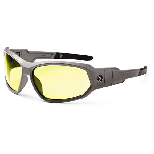 LOKI Yellow Lens Matte Gray Safety Glasses // Goggles - Caliber Tooling