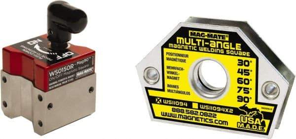 Mag-Mate - 1-1/2" Wide x 1-1/2" Deep x 2-1/2" High, Rare Earth Magnetic Welding & Fabrication Square - M5 x .80" Hole Thread, 37.5 Lb Capacity - Caliber Tooling