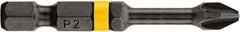 DeWALT - #2 Phillips Screwdriver Bit - 1/4" Hex Drive, 2" OAL - Caliber Tooling