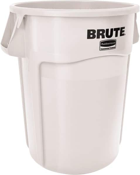 Rubbermaid - 44 Gal White Round Trash Can - Polyethylene - Caliber Tooling