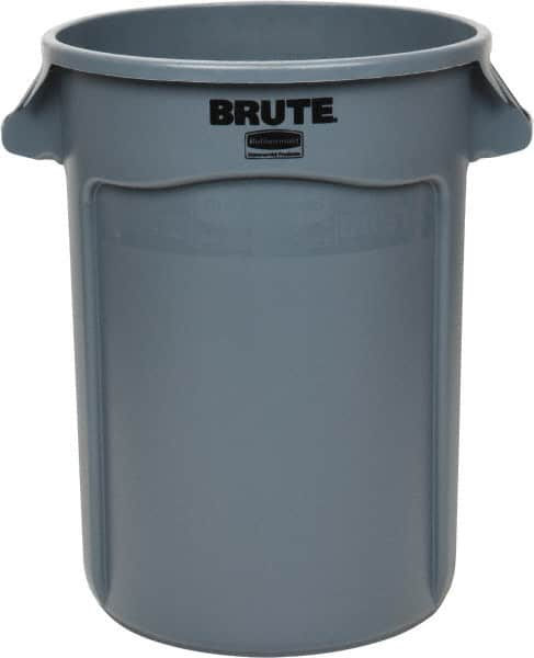 Rubbermaid - 32 Gal Gray Round Trash Can - Polyethylene, 27.77" High - Caliber Tooling