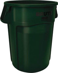 Rubbermaid - 10 Gal Green Round Trash Can - Polyethylene, None Graphic, 17-1/8" High, Lid Not Included - Caliber Tooling