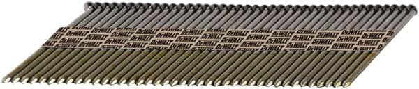 DeWALT - 30 Gauge 0.12" Shank Diam 3" Long Framing Nails for Power Nailers - Steel, Bright Finish, Smooth Shank, Angled Stick Paper Tape Collation, Round Head, Diamond Point - Caliber Tooling