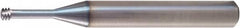 Vargus - M2.5x0.45 ISO, 0.077" Cutting Diam, 3 Flute, Solid Carbide Helical Flute Thread Mill - Internal Thread, 0.205" LOC, 2.244" OAL, 1/4" Shank Diam - Caliber Tooling