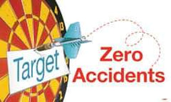 NMC - Target - Zero Accidents, 60 Inch Long x 36 Inch High, Safety Banner - Polyethylene, English, Printed on 1 Side - Caliber Tooling