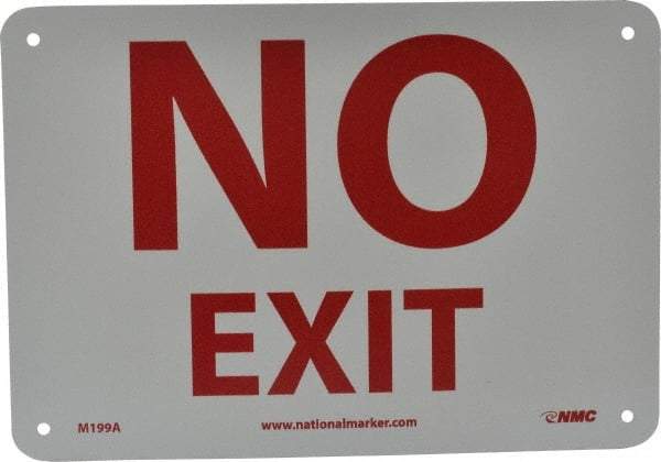 NMC - No Exit, Aluminum Exit Sign - 10" Wide x 7" High - Caliber Tooling