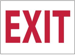 NMC - Exit, Pressure Sensitive Vinyl Exit Sign - 14" Wide x 10" High, Glow-in-the-Dark - Caliber Tooling